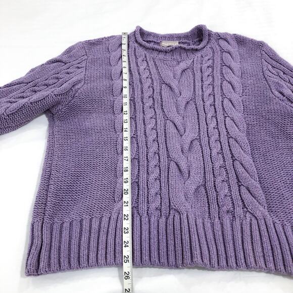 Meadows & Byrne Wool Blend Chunky Cableknit Sweater - Picture 7 of 9